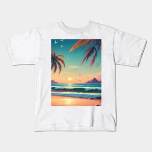Beach, Tropical ocean Kids T-Shirt